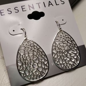 NWT Macy's Essentials, silver-plated earrings